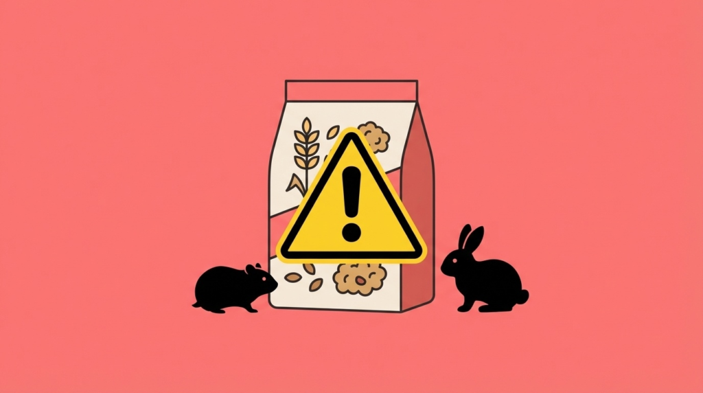 マルカン ミニマルランド グラノーラ異物混入問題の注意喚起イラスト