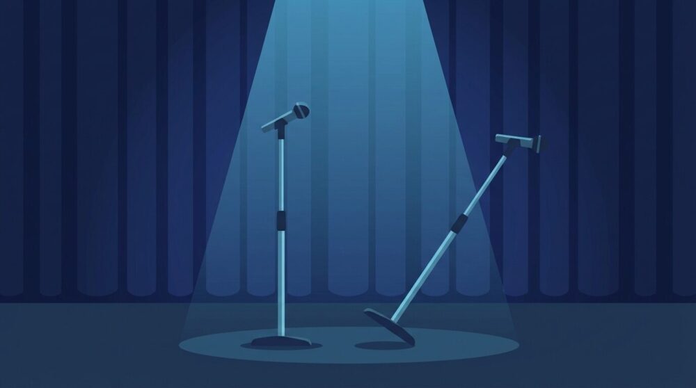 お笑いコンビ20世紀の解散を伝えるイメージイラスト