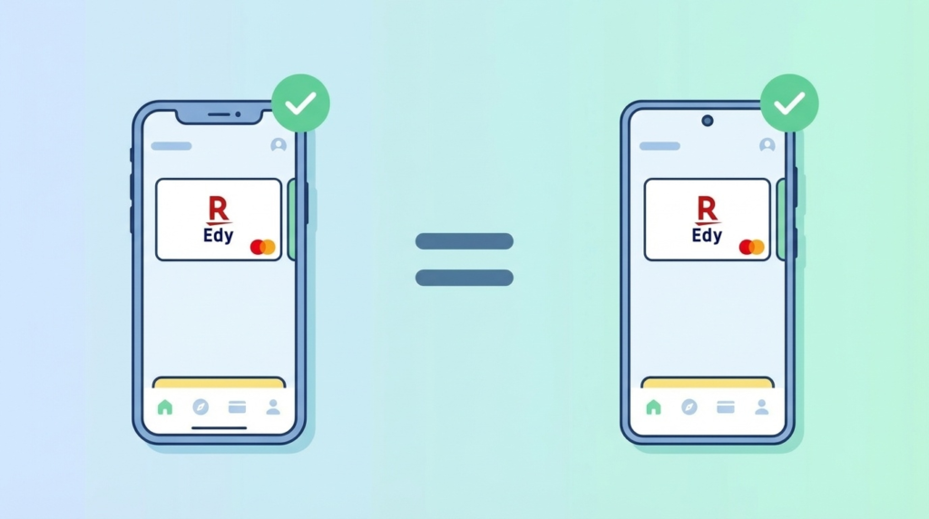 iPhone vs Android – 楽天Edy対応比較図