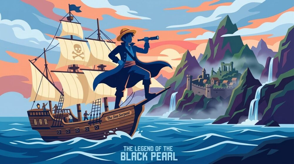 巨人族の国エルバフへ向かう麦わら海賊団をイメージしたイラスト