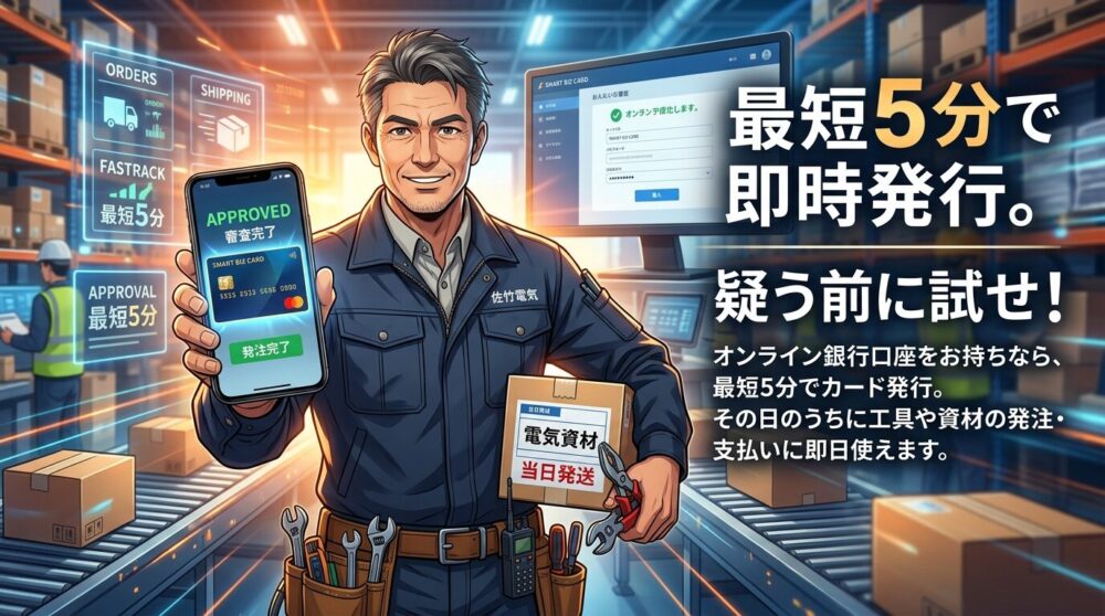 最短5分で即時発行。疑う前に試せ！