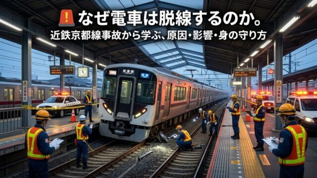【速報】近鉄京都線で脱線｜なぜ起きる？原因・影響・身を守る方法まで徹底解説