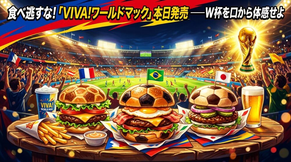🍔 マクドナルド「VIVA！ワールドマック」本日スタート——全8品＋コレクタブルカップを完全攻略