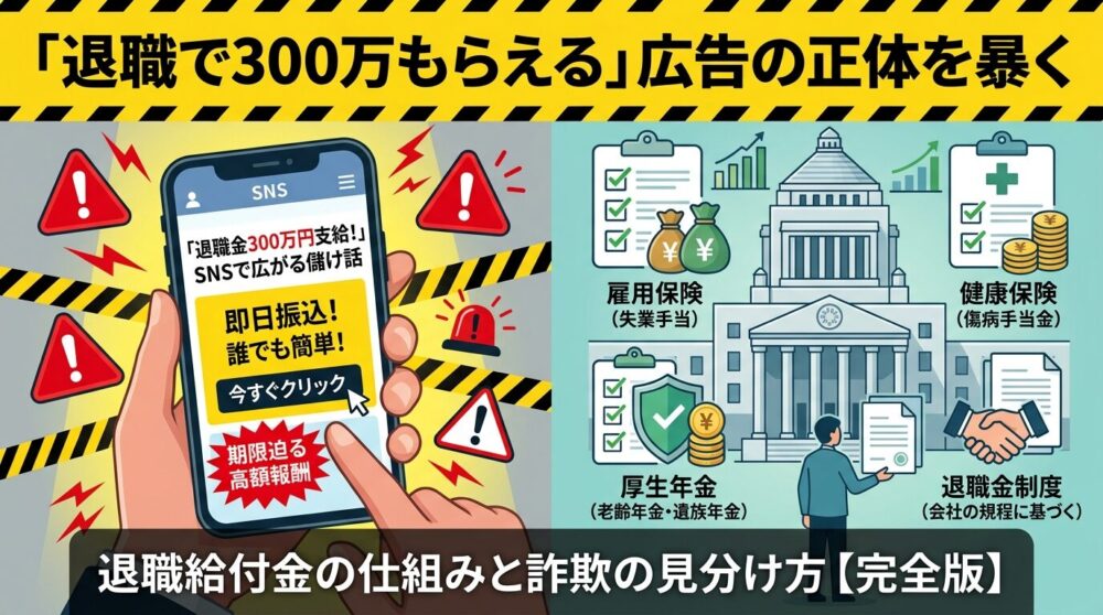 退職給付金って何？SNS広告の正体から受給条件・詐欺の見分け方まで一気に解説