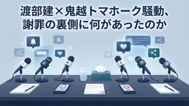 渡部建×鬼越トマホーク、ライブ出演トラブルの全貌と謝罪の行方