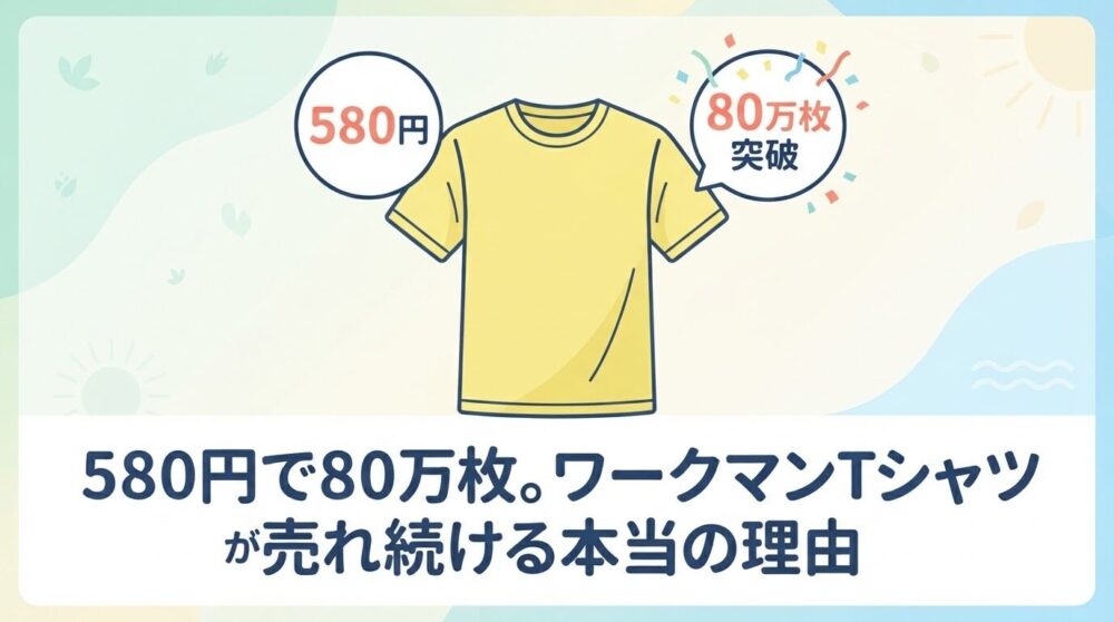 ワークマン580円Tシャツの人気を表すイラスト