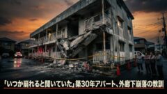 アパート外廊下が崩落、なぜ起きた？ 「いつか崩れる」と聞いていた住民の証言