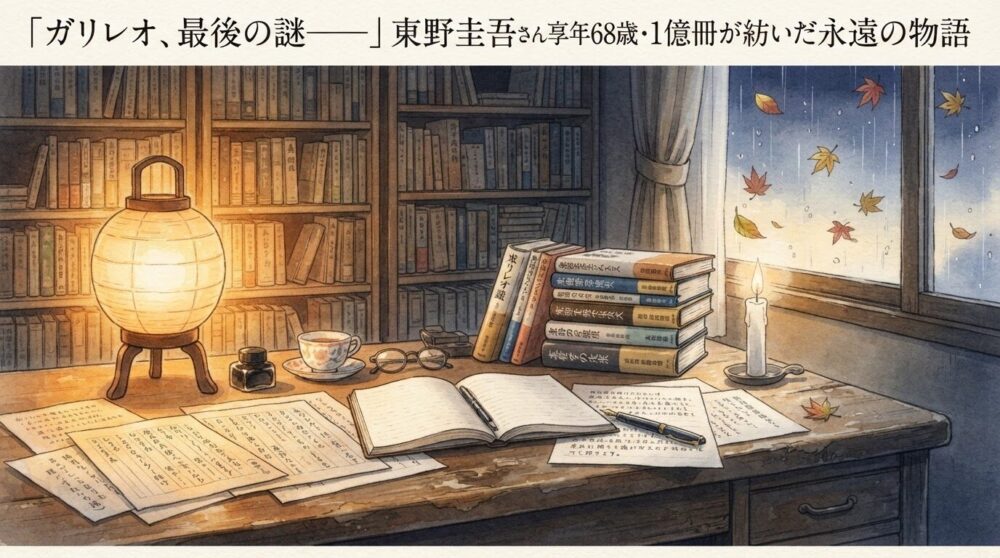 東野圭吾さん死去・68歳——大腸がんで逝去の訃報と代表作・遺作まで完全まとめ