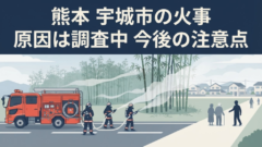 熊本・宇城市の火事はなぜ起きた？原因は調査中｜消火が難航した背景と今後の注意点