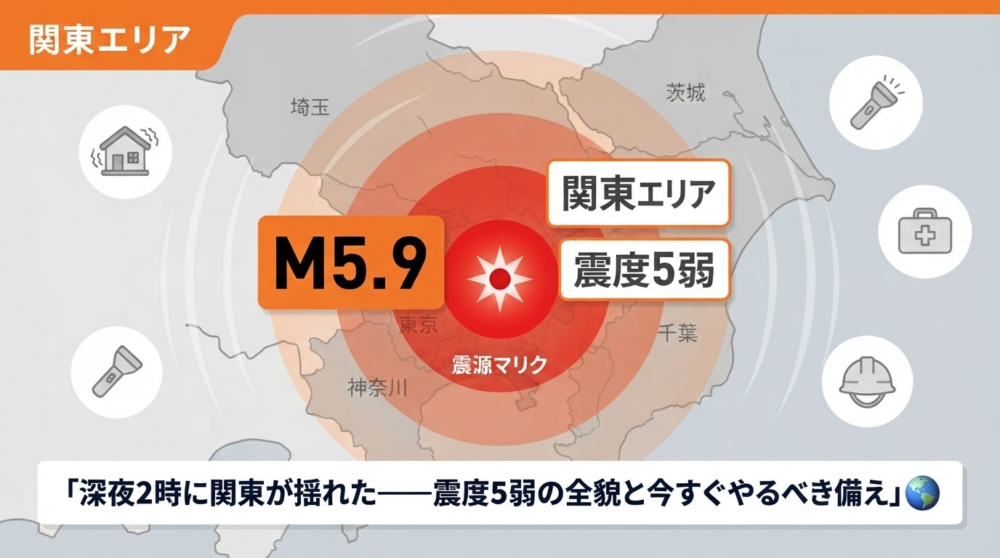 関東で震度5弱の地震｜2026年8月23日午前2時・茨城県南部が震源【最新まとめ】