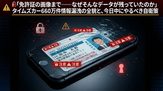 🚨 タイムズカー660万件情報漏洩｜免許証画像まで流出した実態