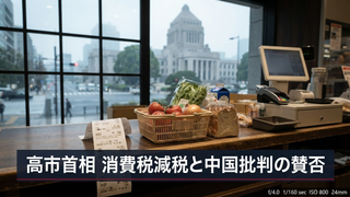 高市首相の最新情報を解説 中国への批判と消費税減税の賛否がわかる